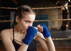 young girl boxing and mma